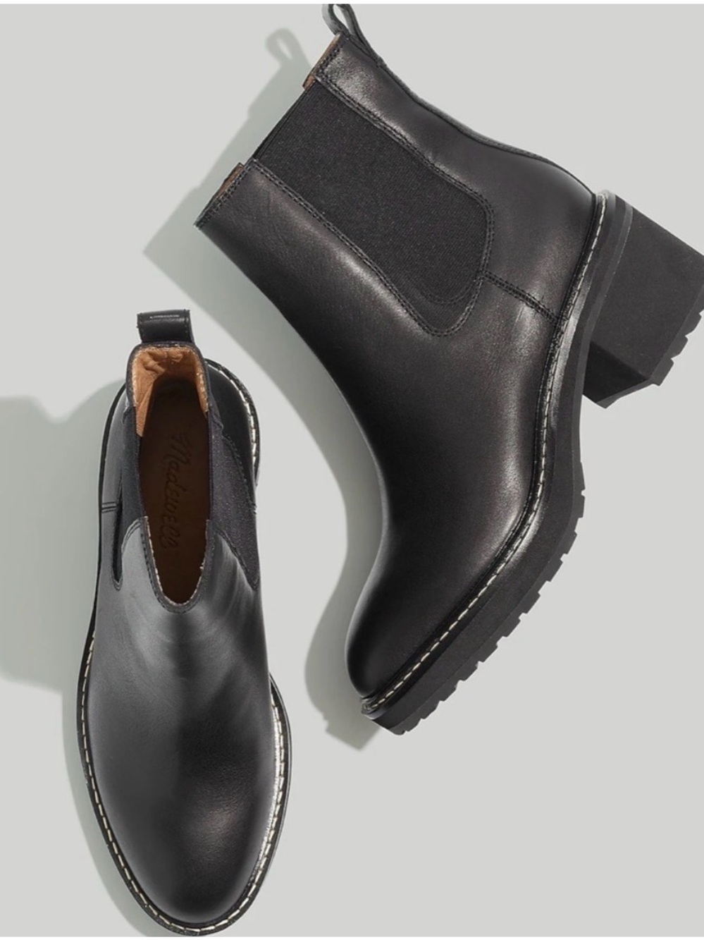 MADEWELL Carina Lug Sole Boots Genuine Leather Size 8.5